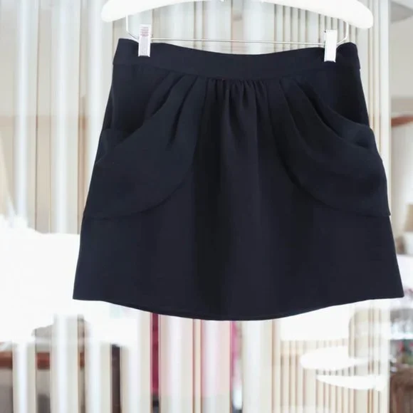 J. Crew Classic Pleated Black Mini Skirt - Picture 1 of 5